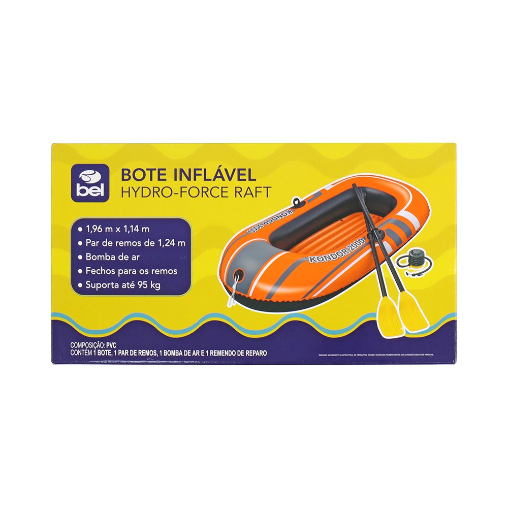 Bote Inflável Hydro-Force Raft Com Remo + Bomba de Ar Bel