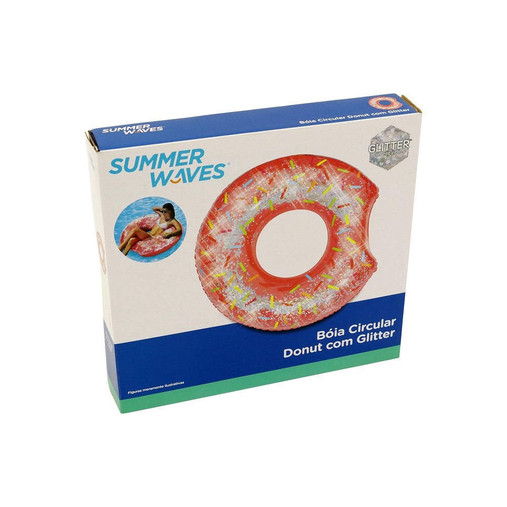 Boia Inflável Circular Donut com Glitter Summer Waves