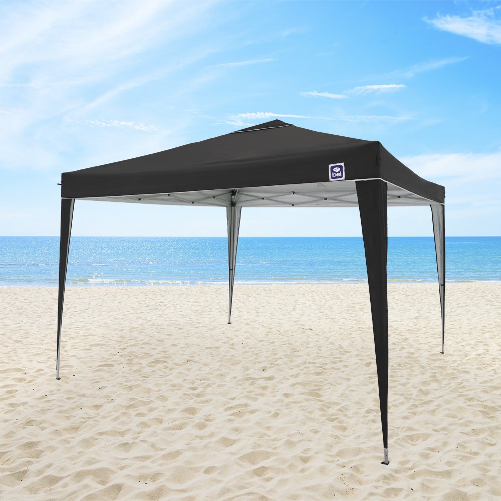 Tenda Gazebo Dobrável 3 m x 3 m Poliéster Preta Bel