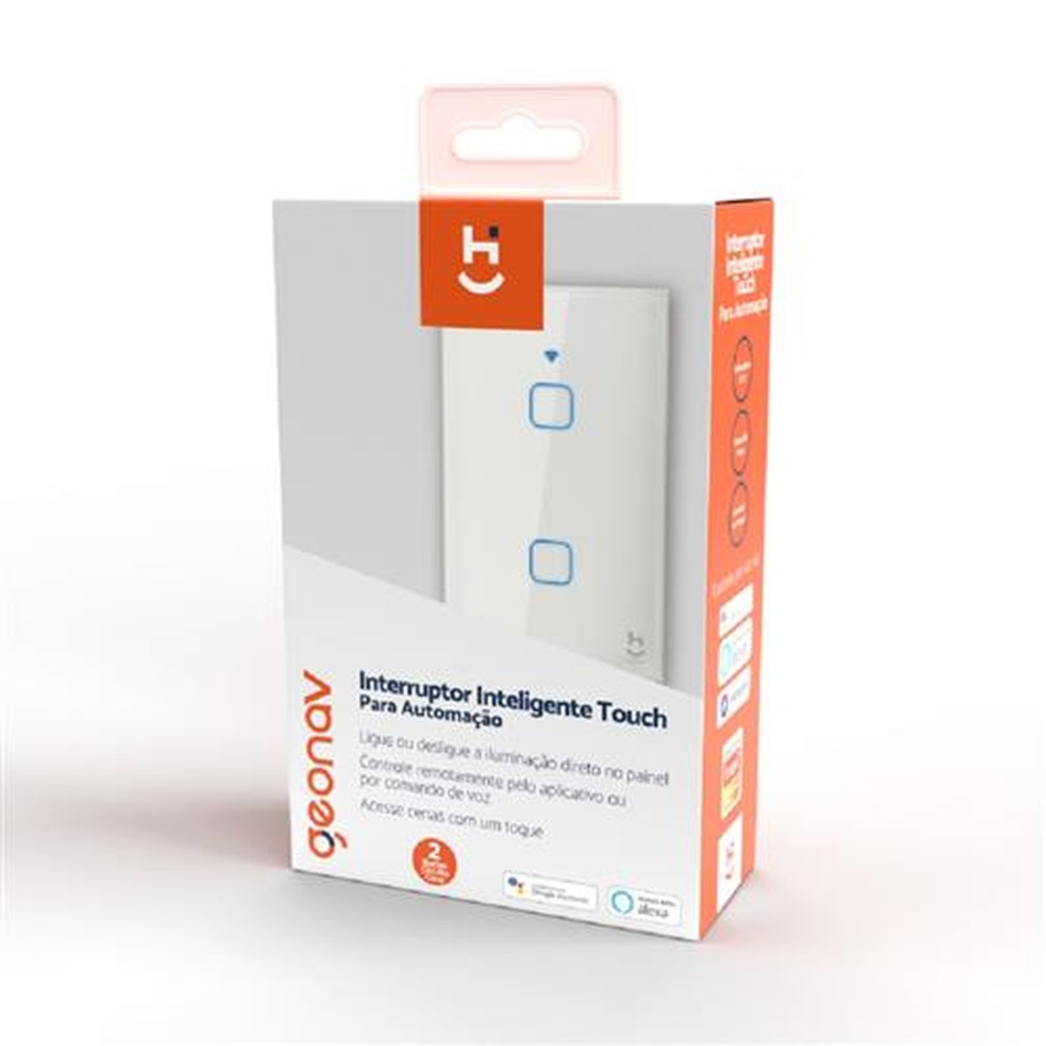Interruptor Inteligente Touch 2 botões para Automação modelo HIINT2C ¿ Geonav