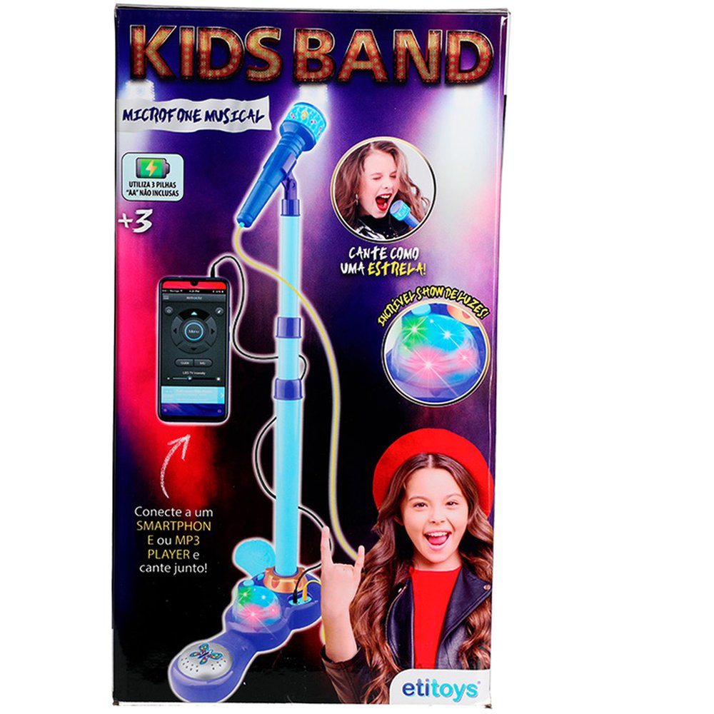 Microfone Musical Com Pedestal - Etitoys