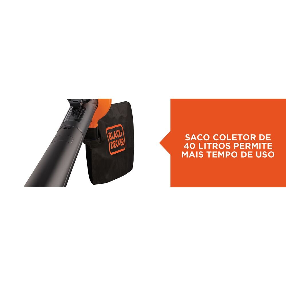 Aspirador Soprador Elétrico 2500W Black+Decker BV25BR 127V