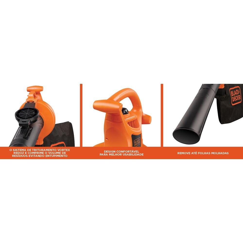 Aspirador Soprador Elétrico 2500W Black+Decker BV25BR 127V