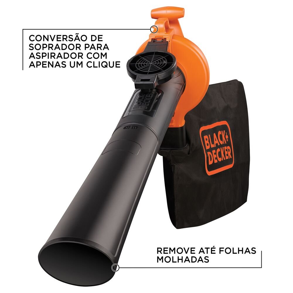 Aspirador Soprador Elétrico 2500W Black+Decker BV25BR 127V