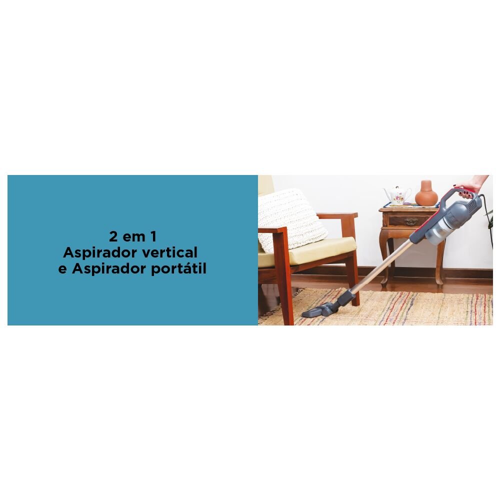 Aspirador Ciclônico 2 em 1 AVT12 Vertical e Portátil de Longo Alcance 1250W - 127V