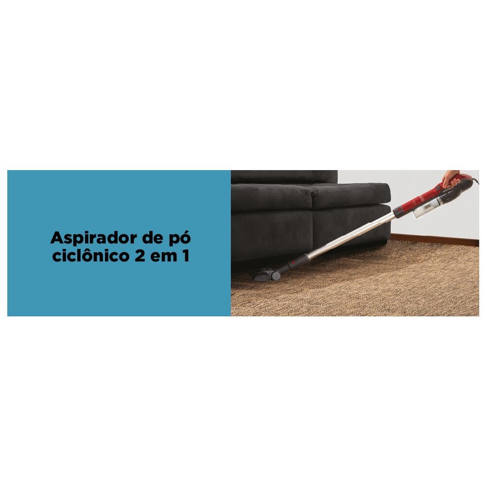 Aspirador Ciclônico 2 em 1 AVT12 Vertical e Portátil de Longo Alcance 1250W - 127V