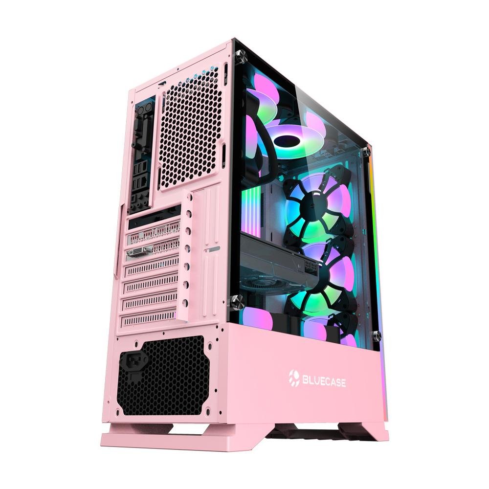 Gabinete Gamer Bg-028pkw Rosa Bluecase - Sem Fonte / Led Rgb / Usb 3.0