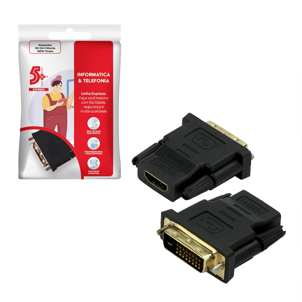 Adaptador DVI 24+1 Macho / HDMI Femea