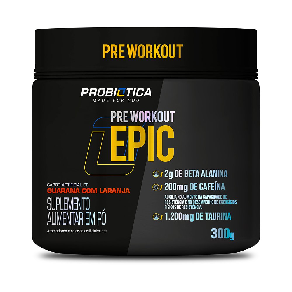 Pré Treino Epic Pote 300g -Workout Guaraná Com Laranja