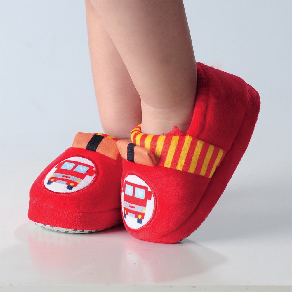 Kit Pantufa Kids Vermelho Carro De Bombeiros Masculino Pimpolho Com 4 Pares - Numeração 20 A 27