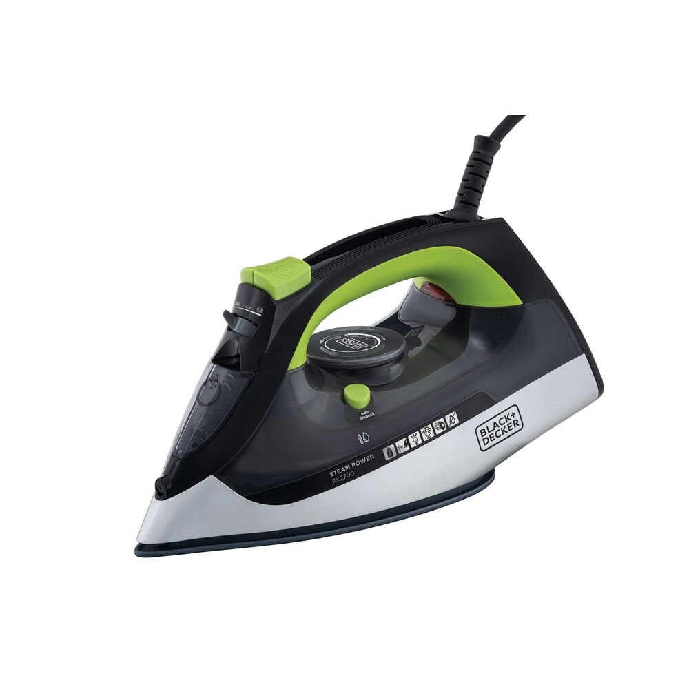 Ferro De Passar Roupa A Vapor Black + Decker Antigotejamento 220V 1200W Preto/Verde - Fx2700-B2