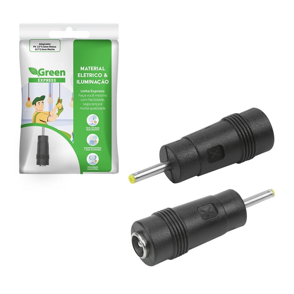 Adaptador P4 2.1*5.5mm Femea / 0.7*2.5mm Macho