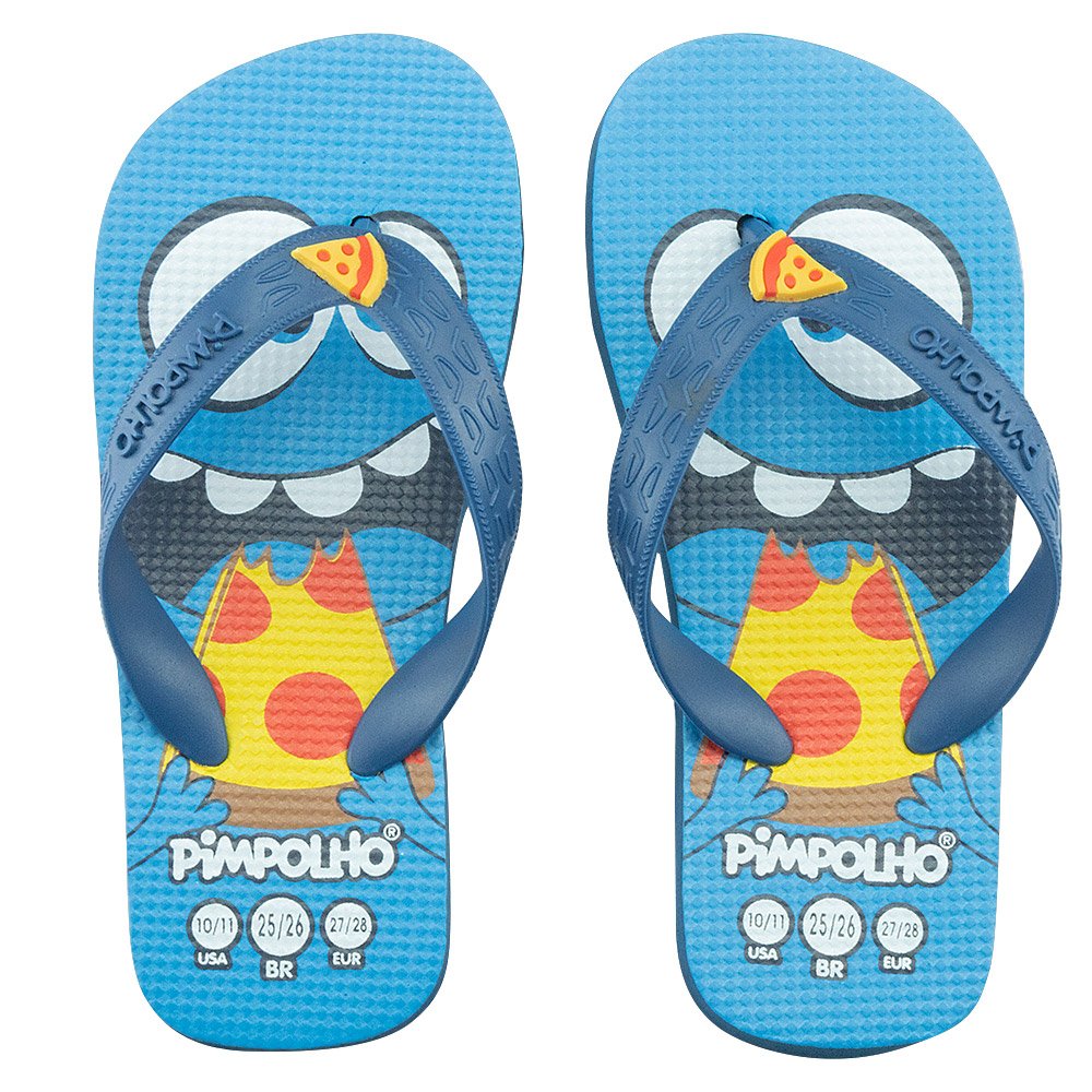 Kit Sandalia Praiana Infantil Kids 24-32 Azul Monstro Masculino Pimpolho Com 12 Pares - Numeração 24 A 32