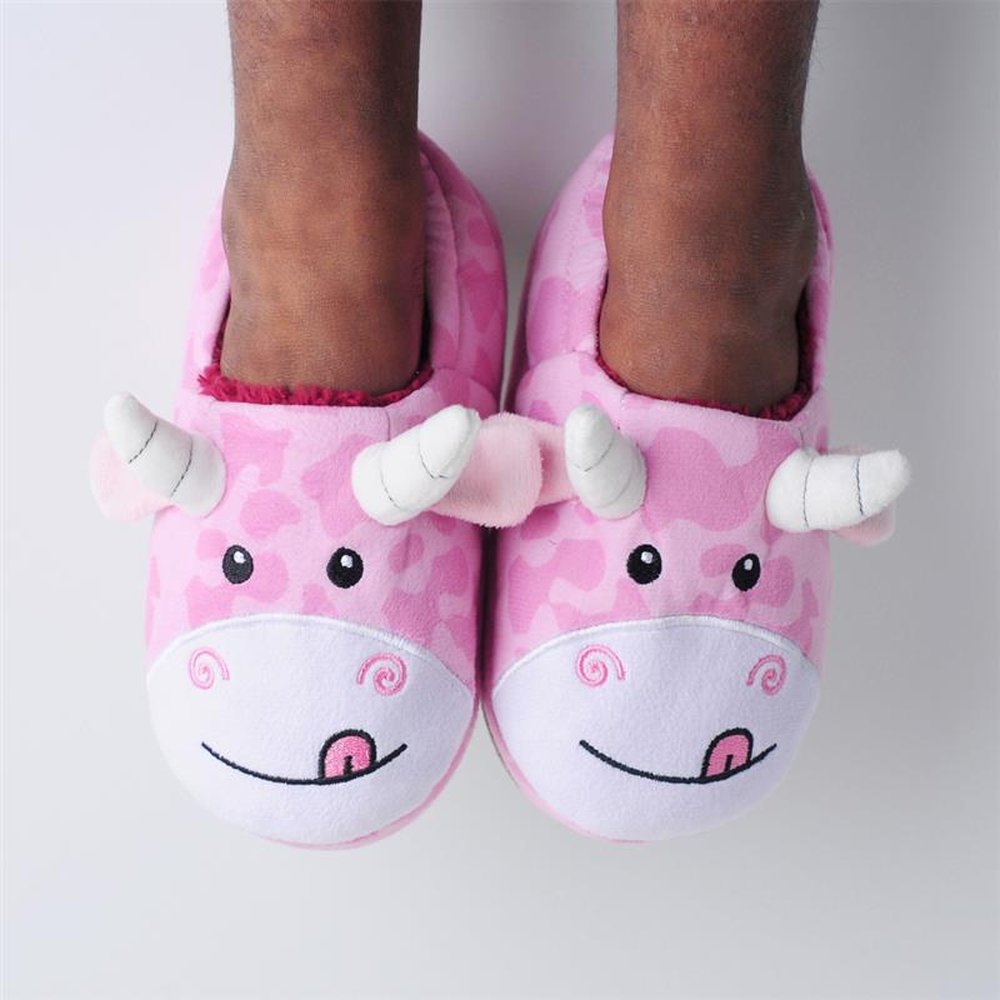 Kit Pantufa Play Rosa Vaca Feminina Pimpolho Com 3 Pares - Numeração 28 A 33