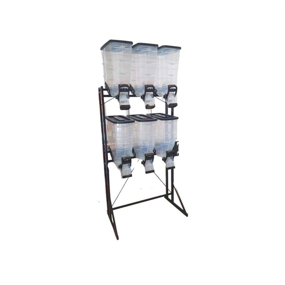 Dispenser Ração 6 Reservatorios Durapet Preto