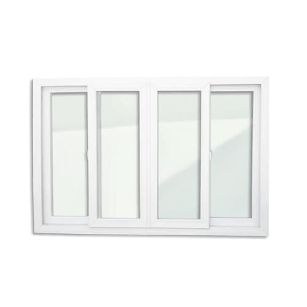 Janela Pvc Itec 4 Folhas 100 X 150 Vidro Liso