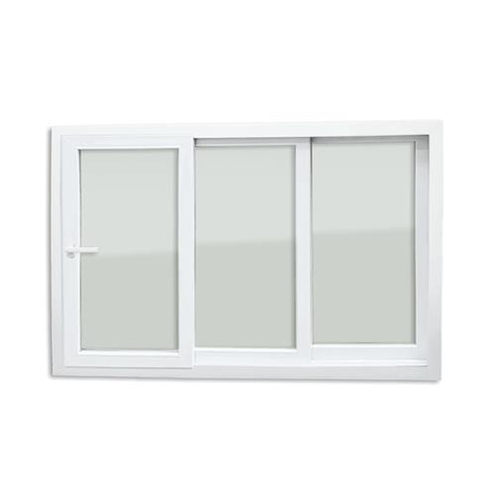 Janela Pvc Itec 3 Folhas 1/3 120 X 240 Vidro Liso com Cremona