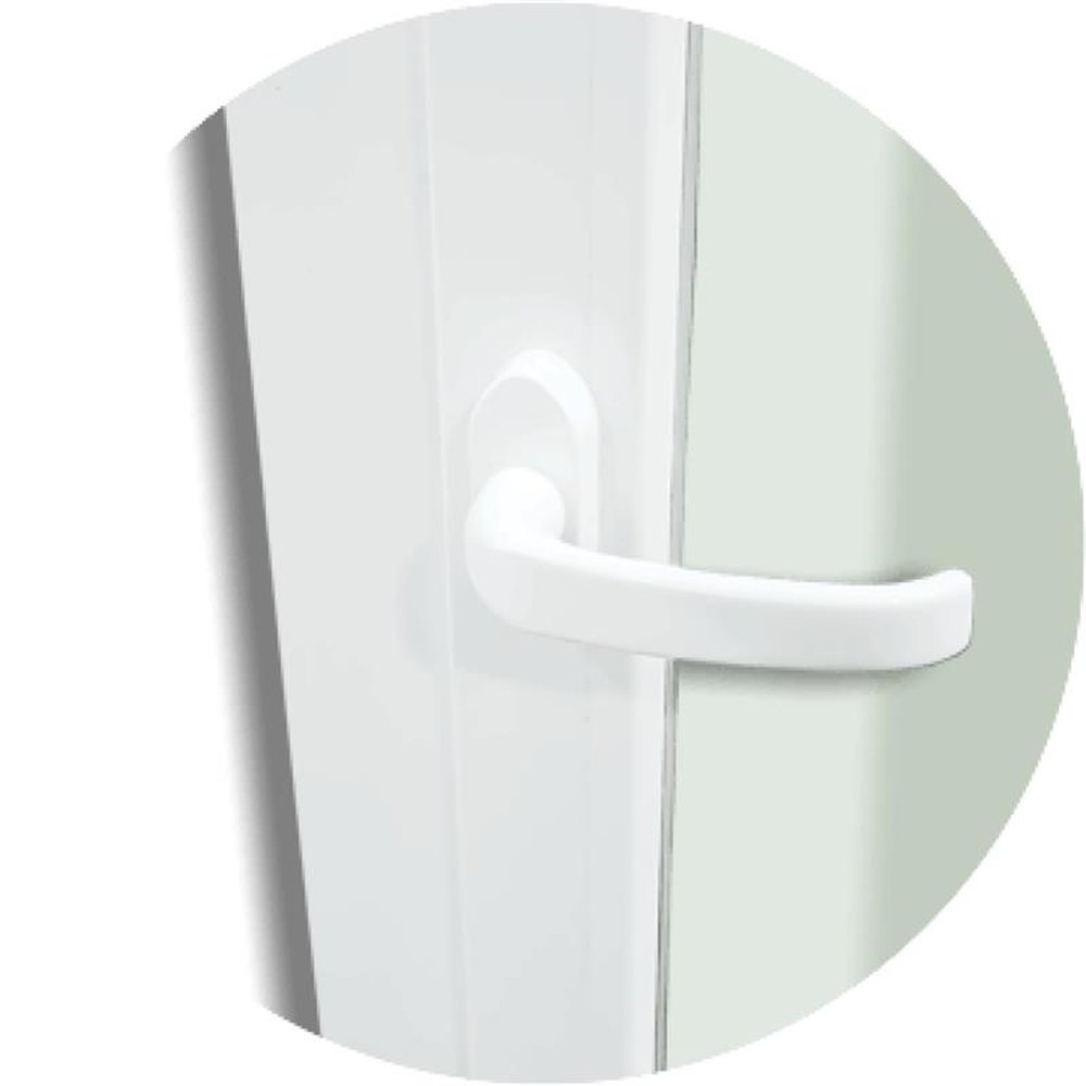 Porta Correr Pvc Itec 2 Folhas 210 X 150 Vidro Liso Temperado com Cremona