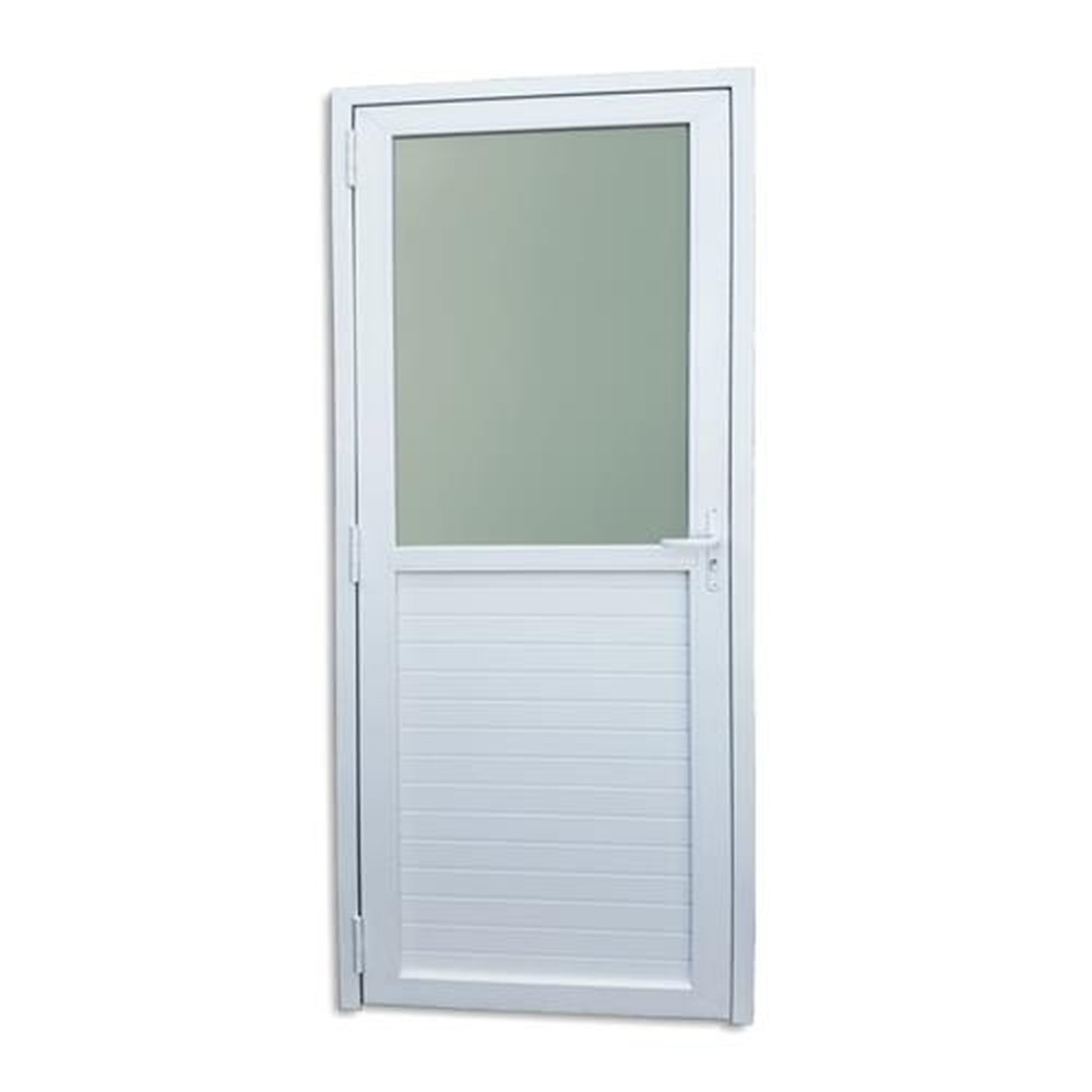 Porta Mista Pvc Itec 216 X 80 Vidro Mini Boreal Lado Direito