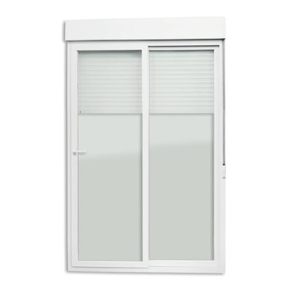 Porta Correr Integrada Pvc Itec 2 Folhas 230 X 180 Vliso Temperado com Cremona