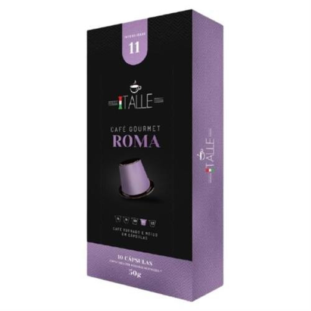 Café Roma Italle Com 10 Cápsulas Compatível Com Nespresso Caixa Com 18