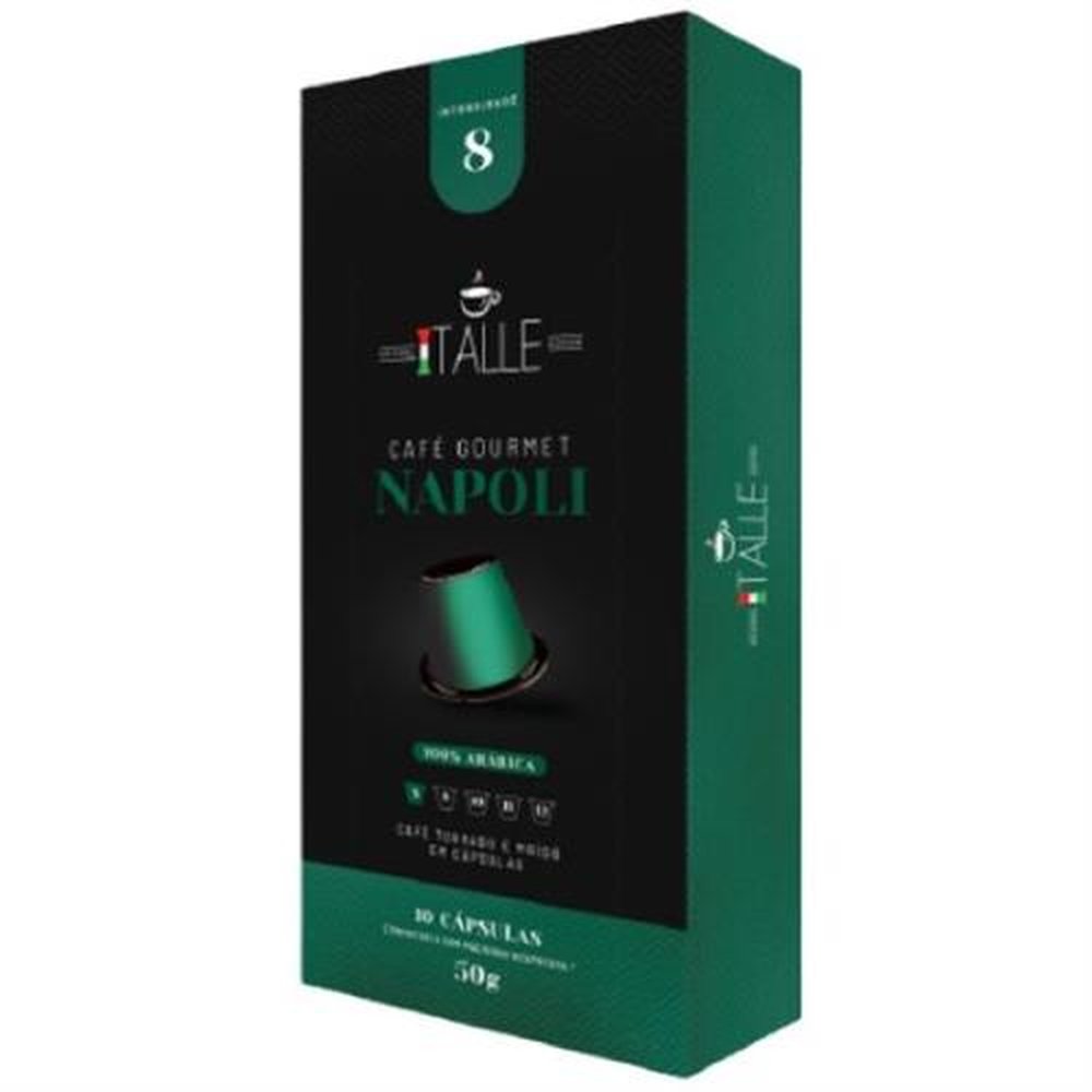 Café Napoli Italle Com 10 Cápsulas Compatível Com Nespresso Caixa Com 18