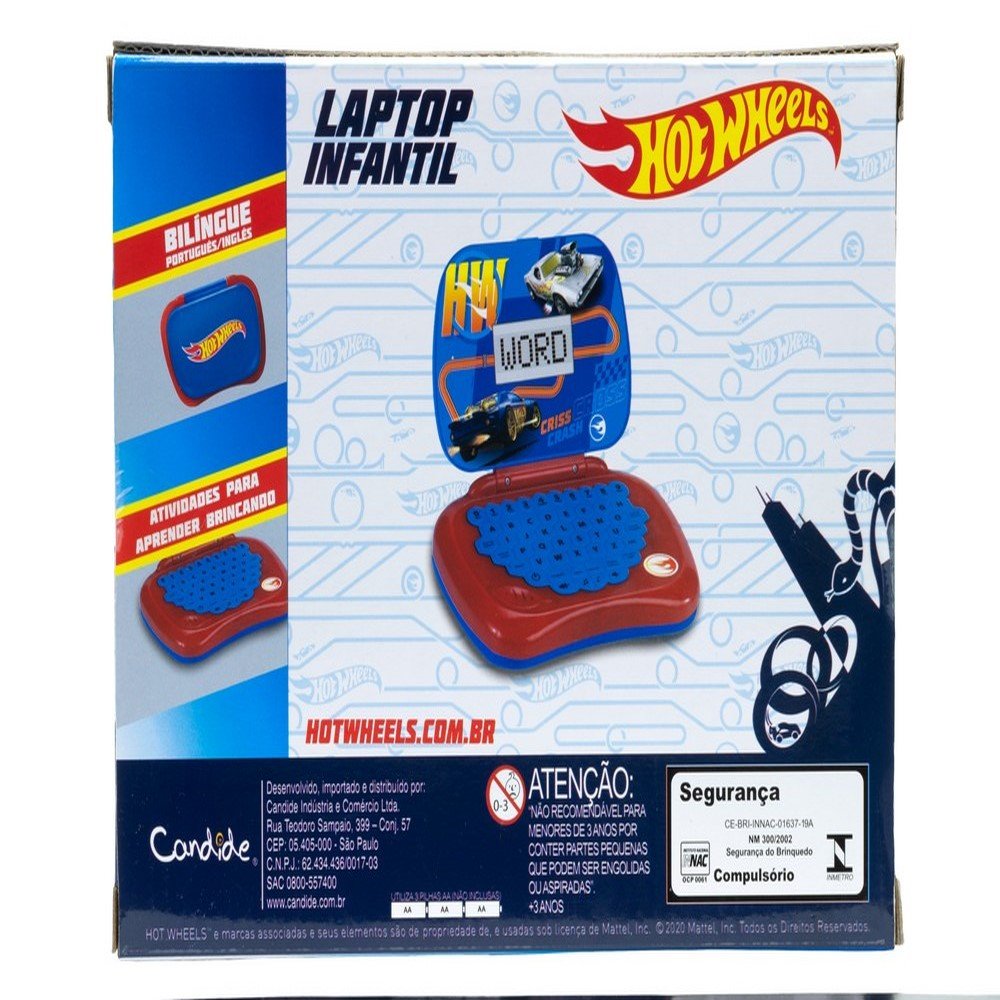 Laptop Infantil HOT Wheels Candide 4533