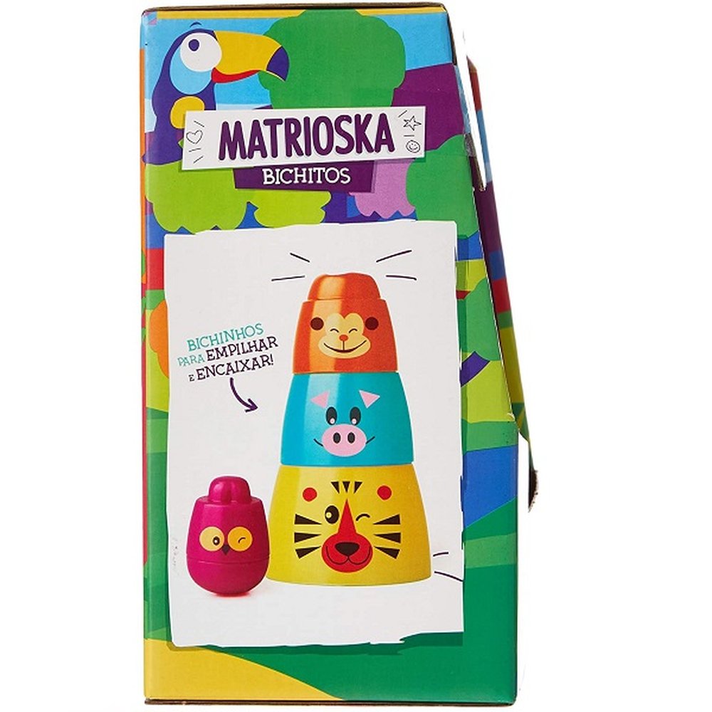 Brinquedo Para Bebê Matrioska Bichitos Elka ¿ 4 Animais Empilhávei