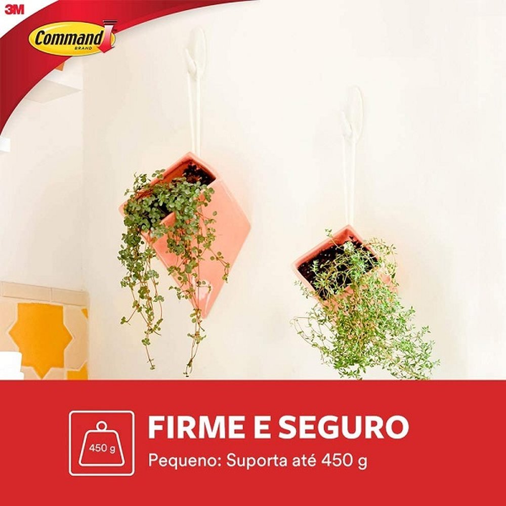 Gancho Adesivo Command Branco Pequeno ATE 450G 2 Unidades 3M
