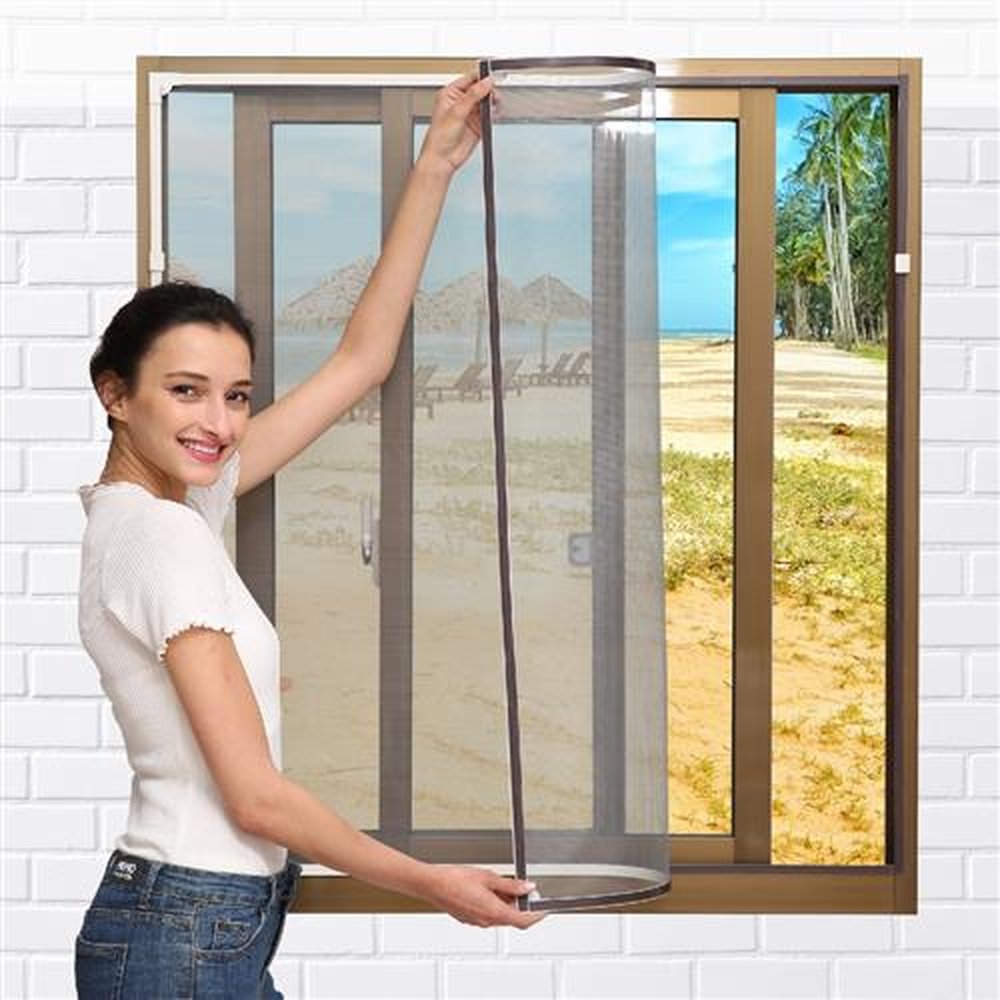 Tela Mosquiteiro Magnética Moldura Branca e Tela Grafite 130x210cm New Kit