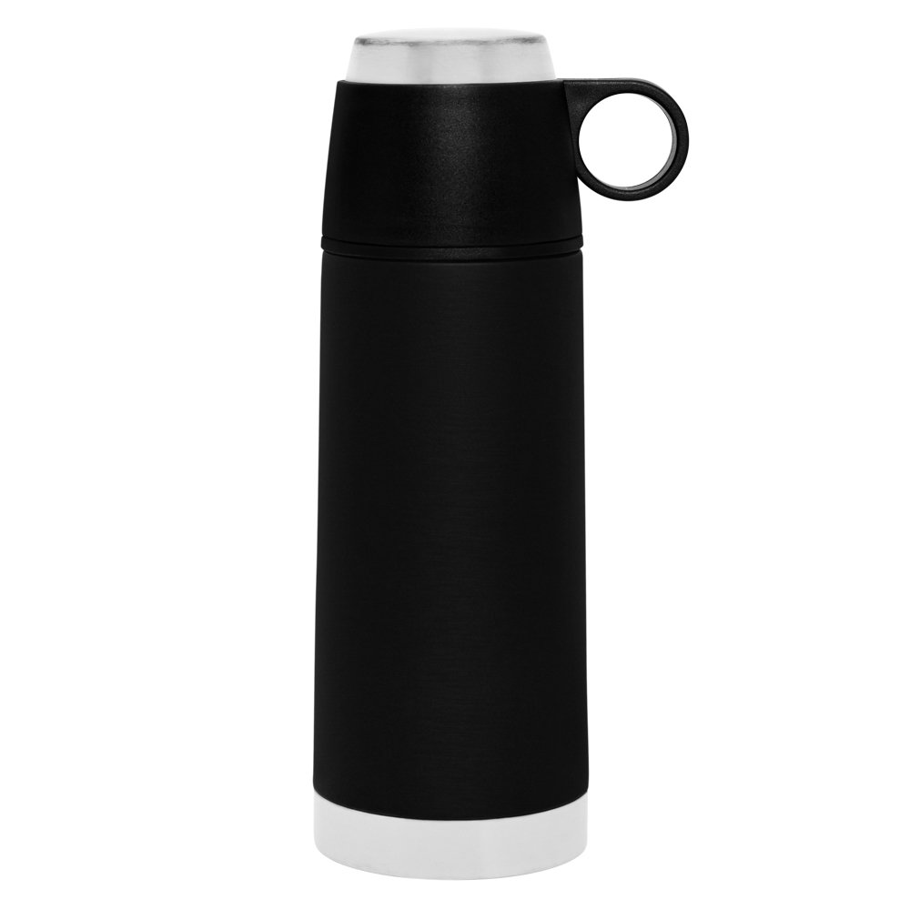 Garrafa Térmica de Parede Dupla 350ml Preta Inox Mimo Style