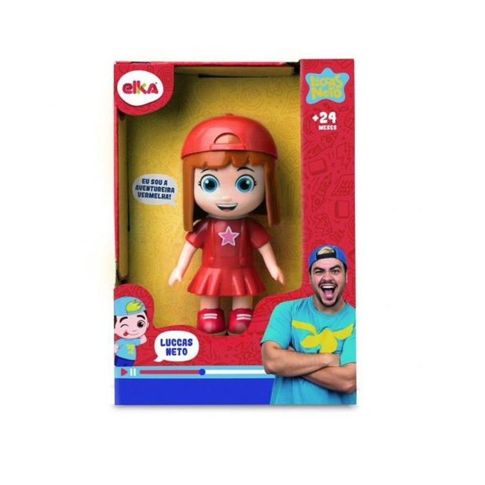 Boneca GI Aventureira Vermelha 15CM Luccas Neto ELKA 1126