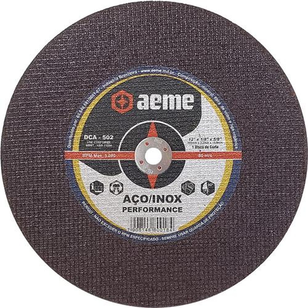 Disco de Corte Aeme para Inox DCA 502 12" x 1/8" x 5/8"