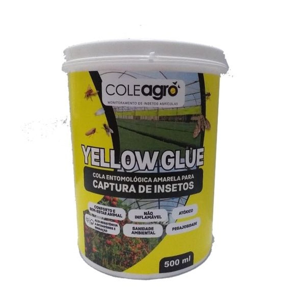 Cola Entomológica Amarela Captura Adesiva Para Insetos - Yellow Glue 500 Ml - Emb. Contém 12 Unidades
