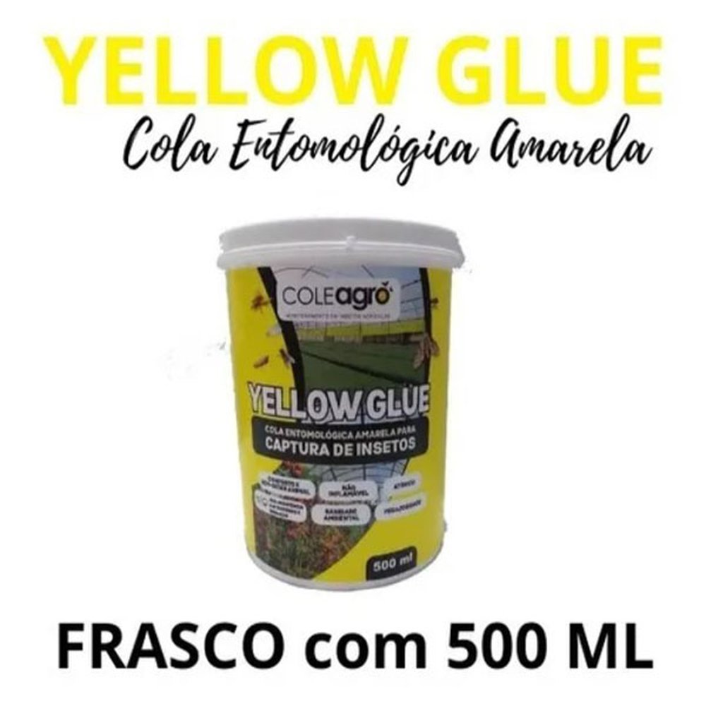 Cola Entomológica Amarela Captura Adesiva Para Insetos - Yellow Glue 500 Ml - Emb. Contém 12 Unidades