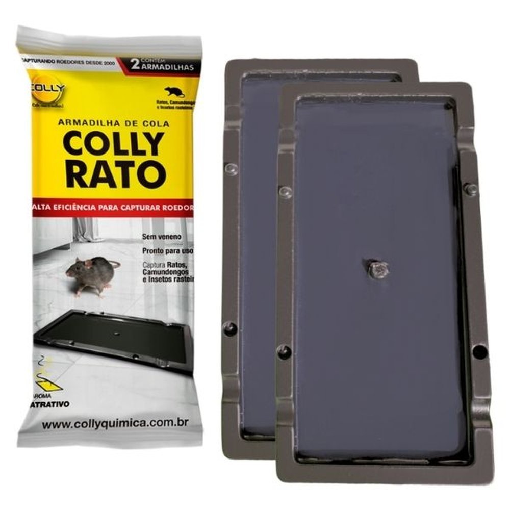 Armadilha Placa Adesiva Ratoeira Colly Rato - Caixa 24 unid