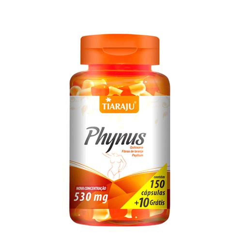 Phynus (Chitosan, Fibra De Laranja E Psyllium) 530Mg 150+10 Cápsulas - TIARAJU