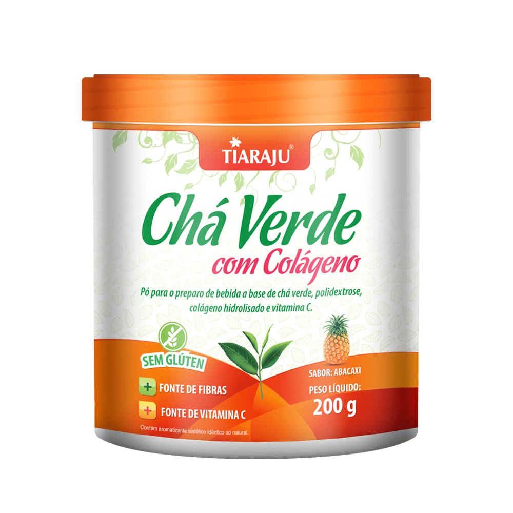 Chá Verde + Colágeno + Vitamina C Sabor Abacaxi 200G - TIARAJU