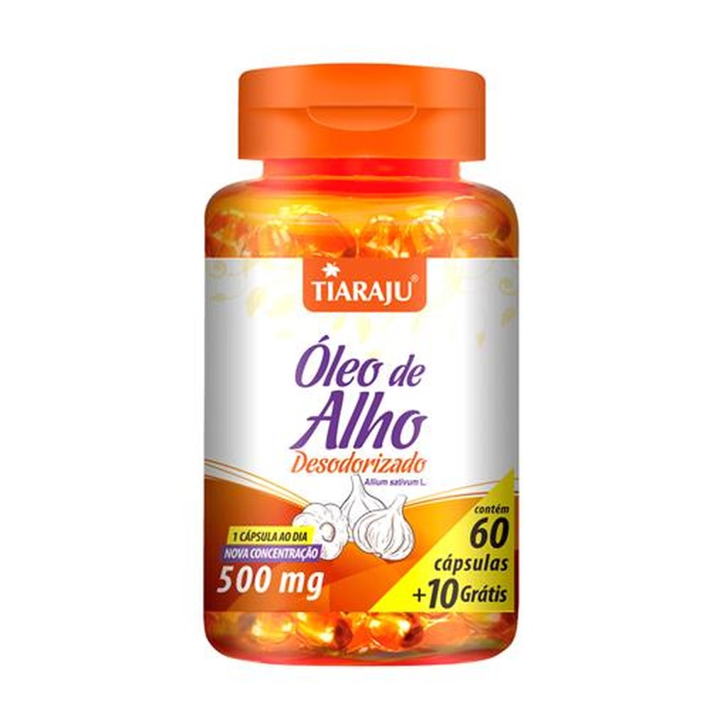 Oleo De Alho Desodorizado 500Mg 60+10 Cápsulas - TIARAJU