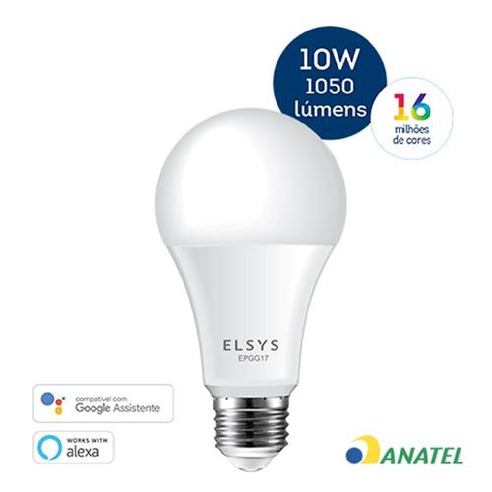 Lâmpada Led Smart Wifi Colorida 10W - EPGG17 - Elsys