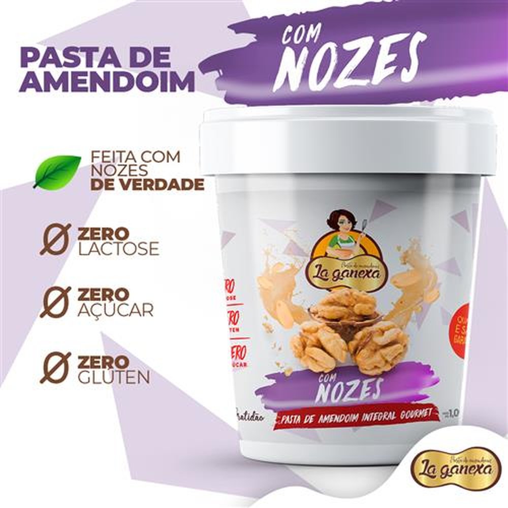 Pasta de Amendoim com Nozes 450g - Contém 12 unidades por embalagem