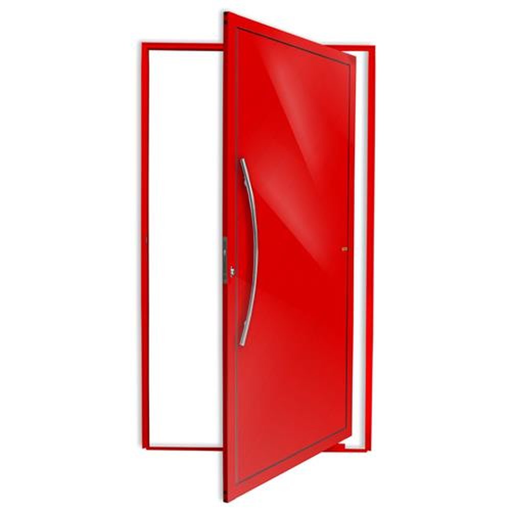 Porta Pivotante Lambril Savana com Puxador Lado Esquerdo Super Vermelho Brilhante 120