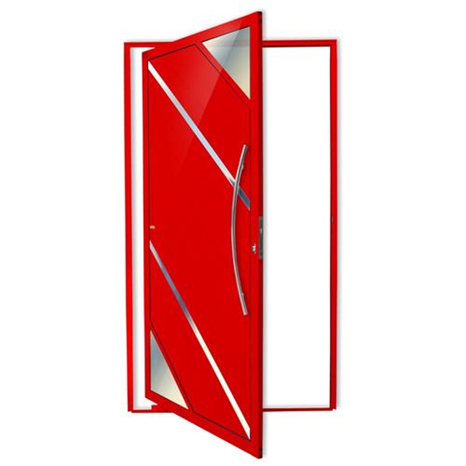 Porta Pivotante Lambril Oasis com Puxador Lado Direito Super Vermelho Brilhante 120