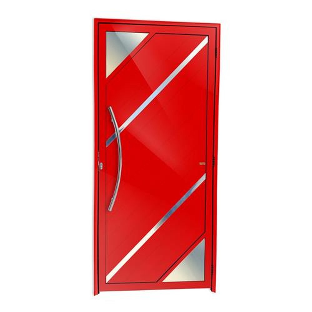 Porta Lambril Oasis com Puxador Lado Esquerdo Super Vermelho Brilhante 90
