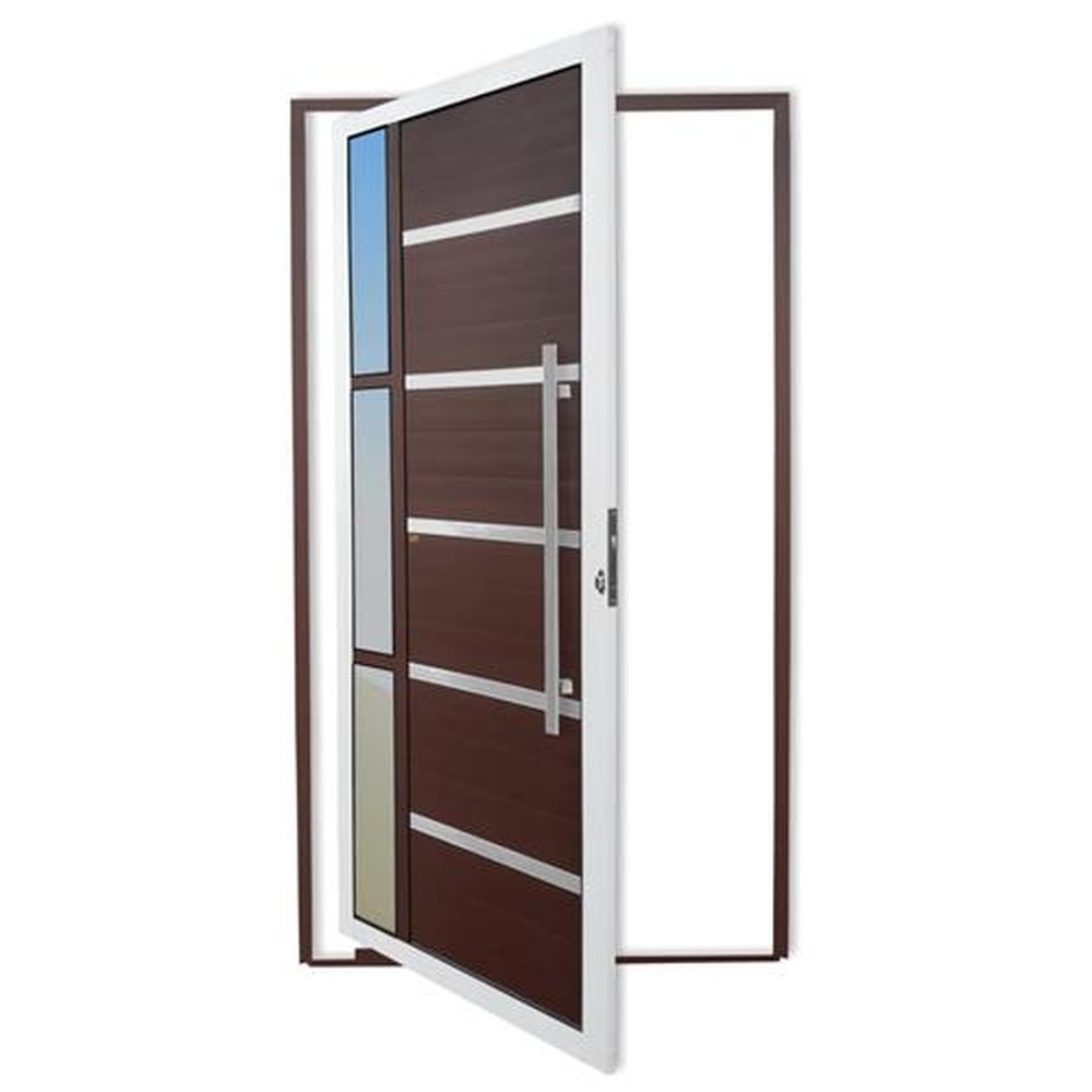 Porta Pivotante Lambril Miraggio com Puxador Lado Direito Super Mix Corten 100