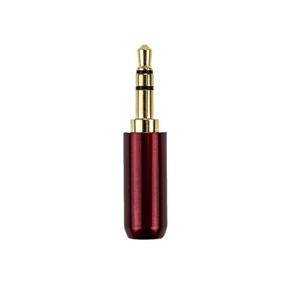 Plug P2 Stereo Profissional Metálico Gold 6mm Vermelho Com 10 Peças