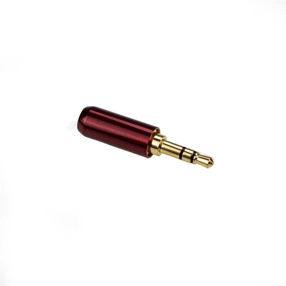 Plug P2 Stereo Profissional Metálico Gold 6mm Vermelho Com 10 Peças