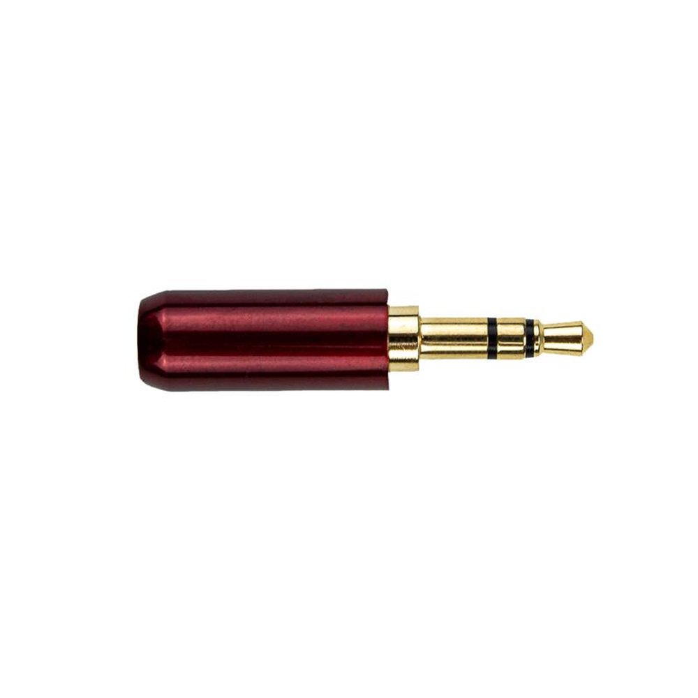 Plug P2 Stereo Profissional Metálico Gold 6mm Vermelho Com 10 Peças