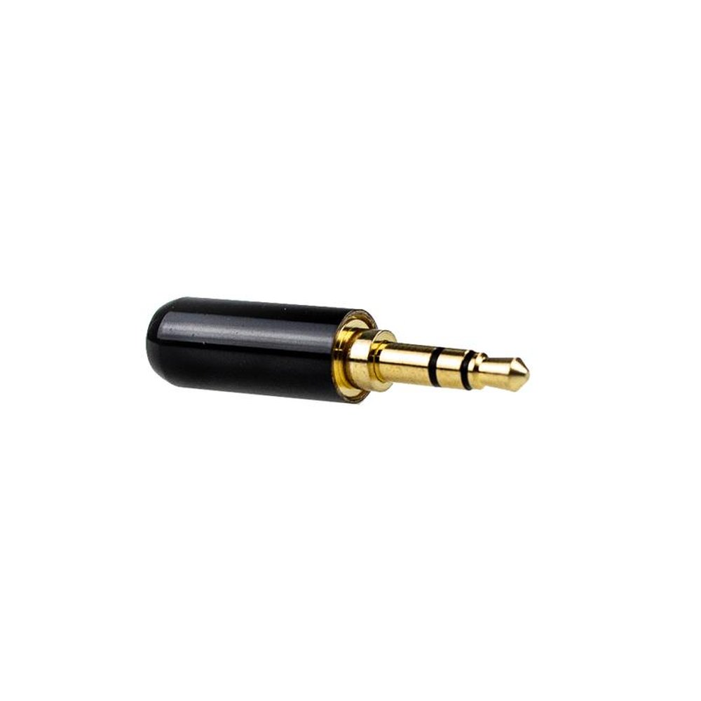 Plug P2 Stereo Pro Metálico Gold 6mm Preto Com 10 Peças