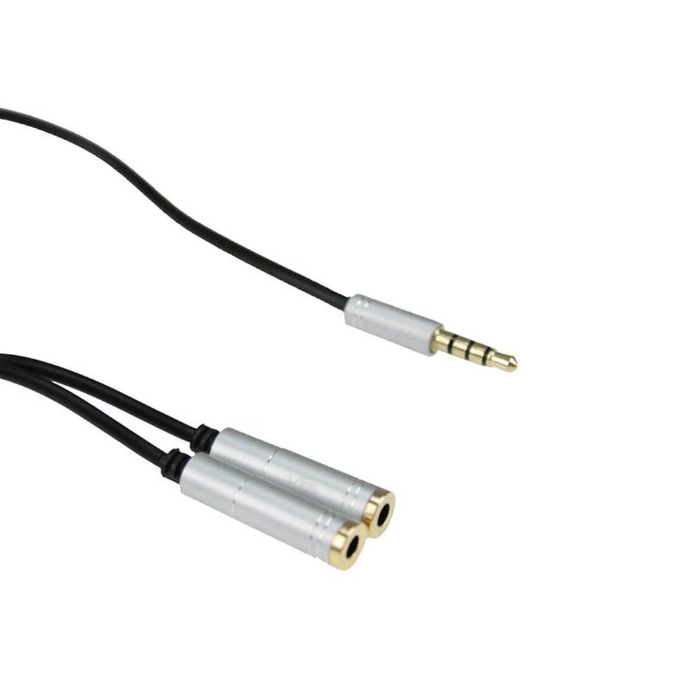 Cabo P2 Stereo 4 Contatos X Fone Microfone Prata